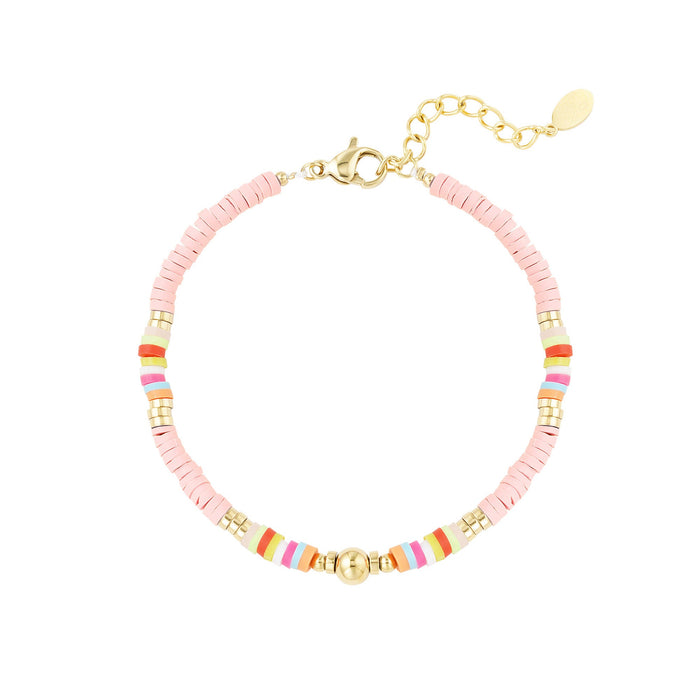 Armband met kralen Multi Color - Roze