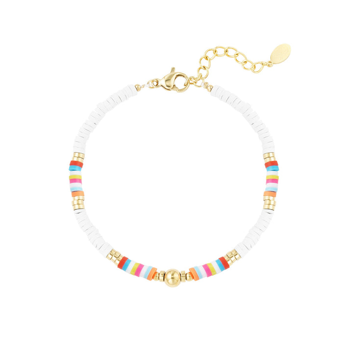 Armband met kralen Multi Color - Wit