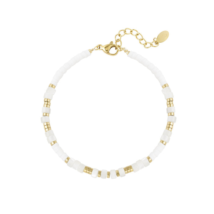 Armband met smalle kralen - Wit