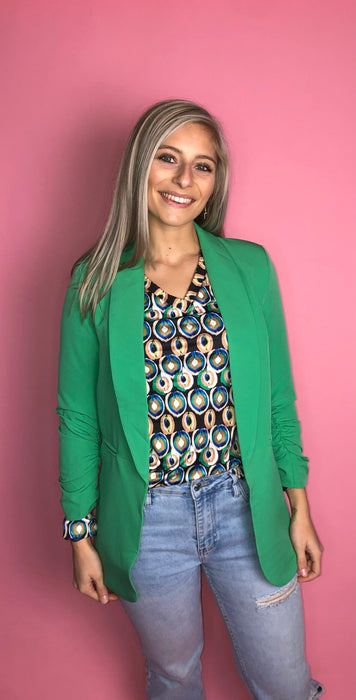 Blazer met ophaal Mouw - Groen