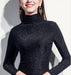 Glitter Top Lange Mouw Zwart