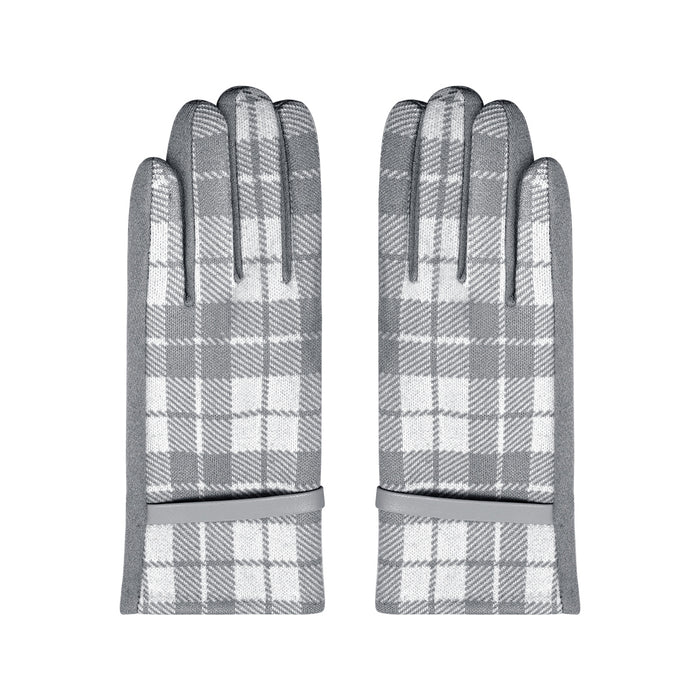 Checkered gloves brown