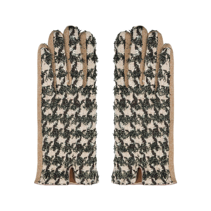 Pied de poule gloves