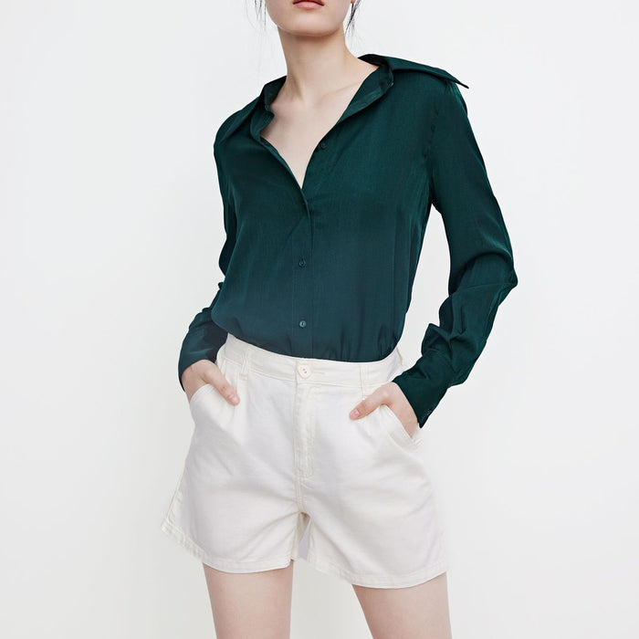 Donkergroene Dames Blouse