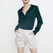 Donkergroene Dames Blouse