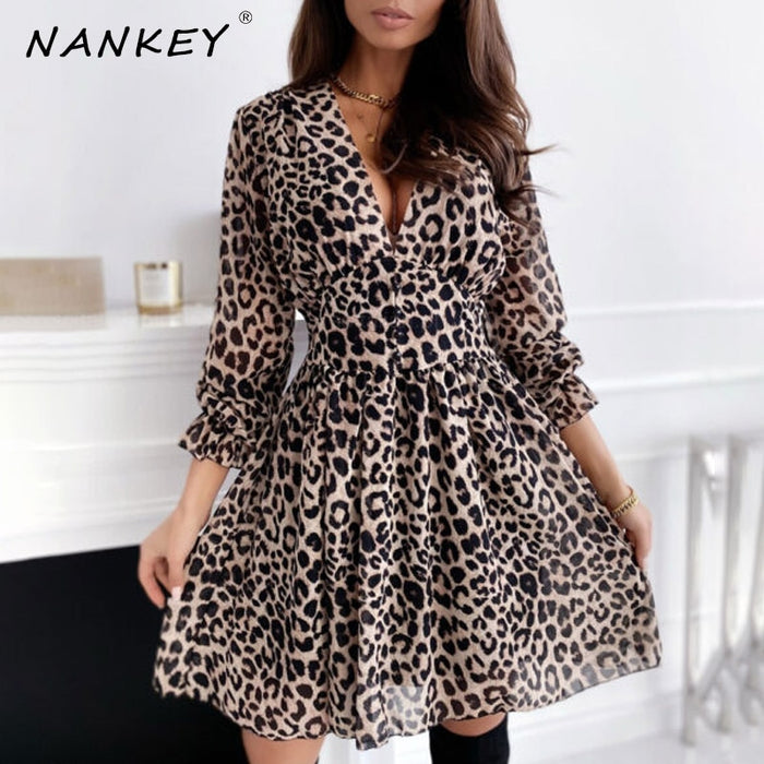 jurk met leopard print