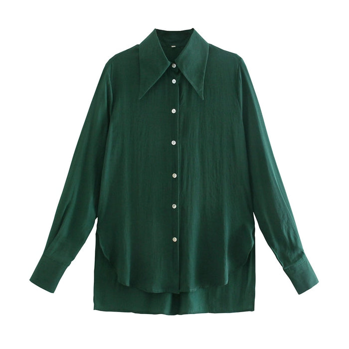 Donkergroene Dames Blouse