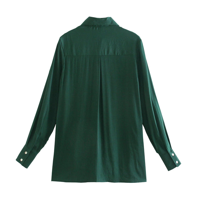Donkergroene Dames Blouse