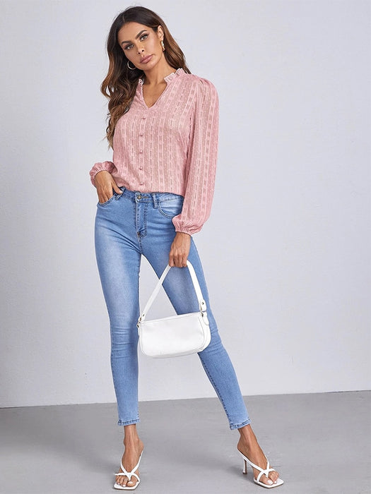 Roze Blouse Met Kant